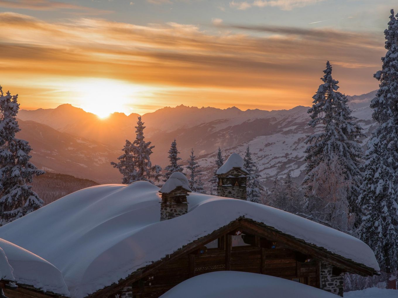 Tag ausklingen lassen nach einem Tag im Skiurlaub