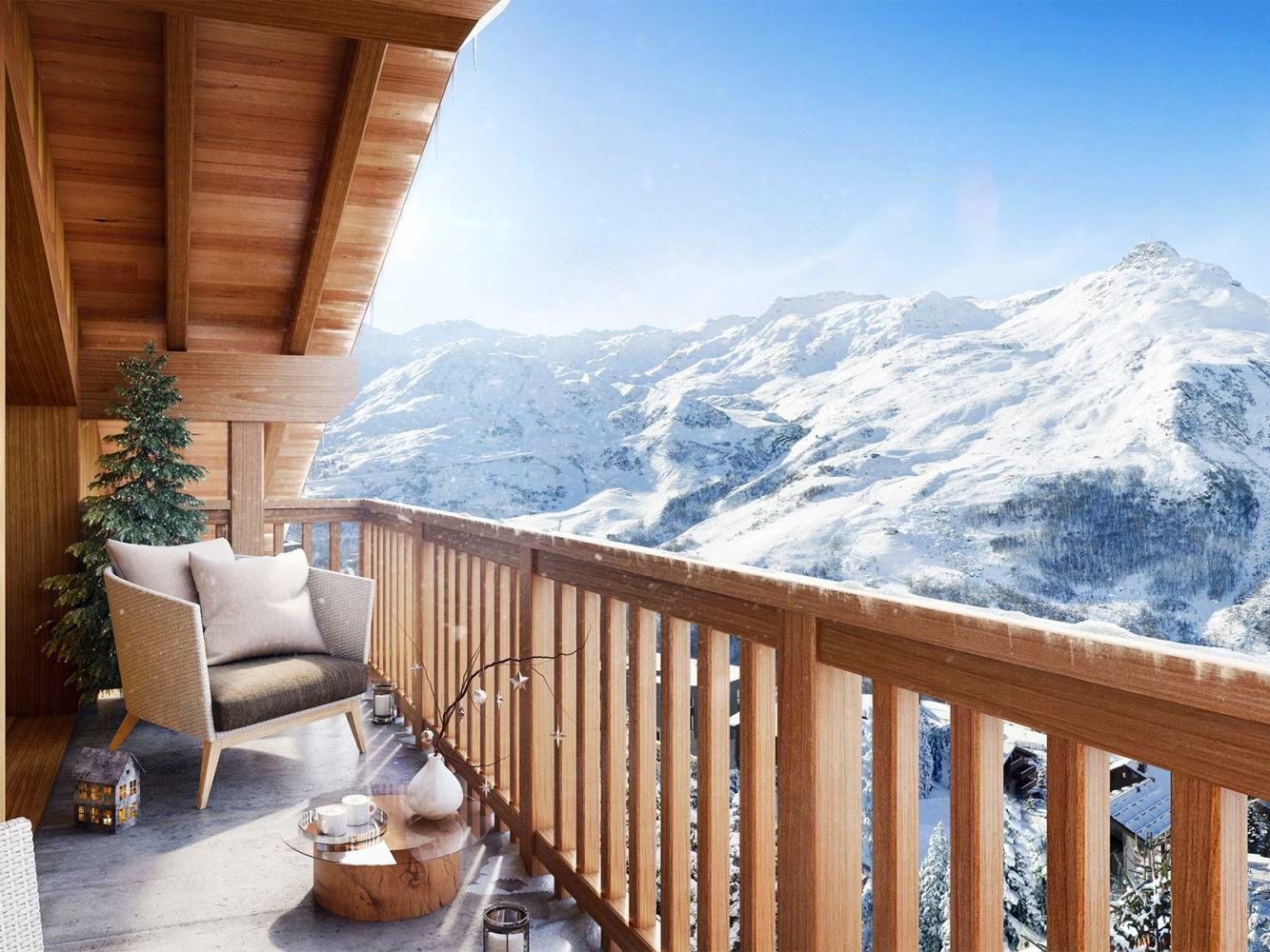 Aussicht auf die Berge im Skiurlaub