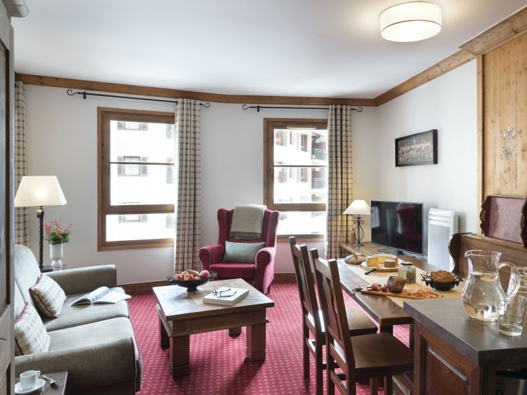 Ferienwohnung Arc 1950 Le Village Zugang zum Außenpool