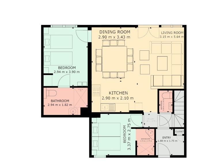 Ferienwohnung Emma Kombination 2 x 12 Personen