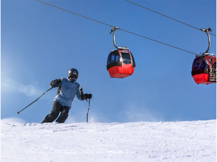 Skifahrer Cabine lifte