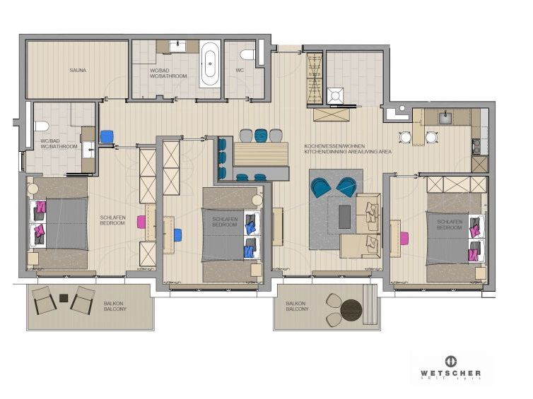 Ferienwohnung Postresidenz Edelweiss mit Privat Sauna