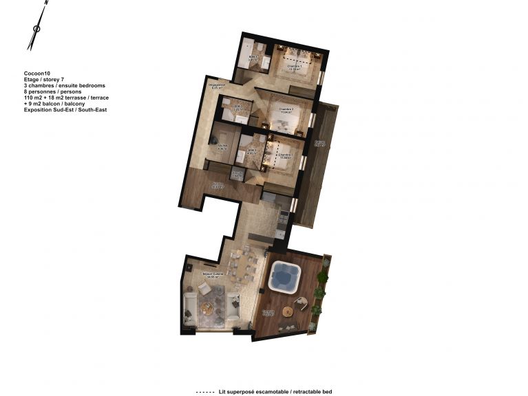 Ferienwohnung Cocoon mit einem Holzofen