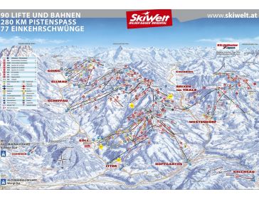 Pistenplan SkiWelt Wilder Kaiser - Brixental