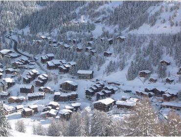 Skidorf Zentrale Lage in bewaldeter Umgebung im Skigebiet von La Plagne-4