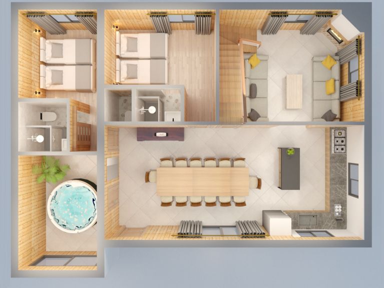 Ferienhaus Lacuzon mit privater Sauna