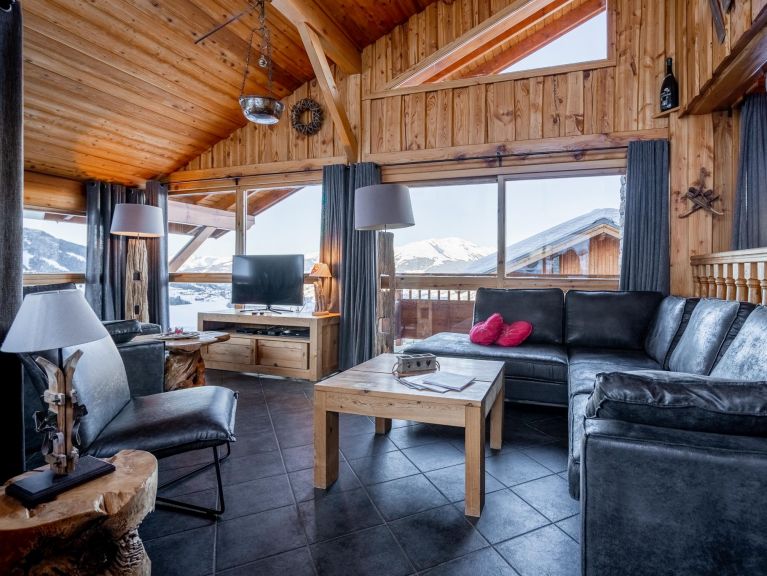 Ferienhaus De Vallandry Le Dahu mit Sauna