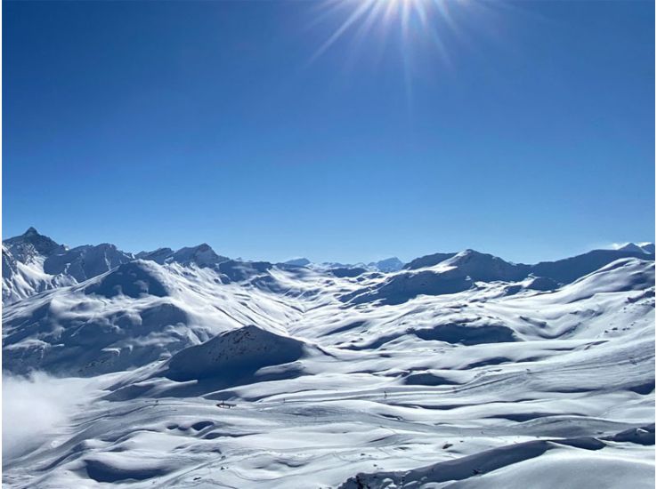 Sonnenblick auf das Skigebiet