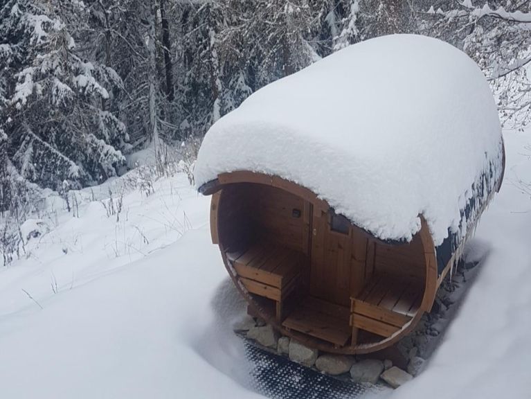 Ferienhaus De Vallandry Le Vent en Poupe mit Außensauna