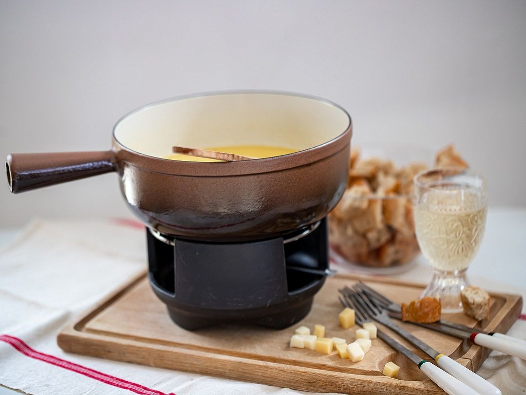 Klassisches Käsefondue aus der Schweiz