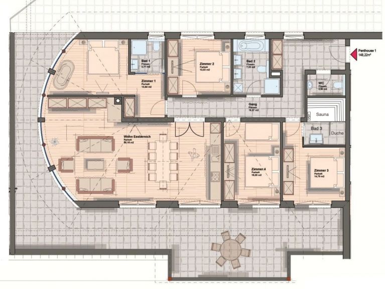 Ferienwohnung Kaprun Glacier Estate Penthouse mit Sauna