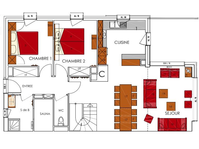 Ferienwohnung Dame Blanche mit Sauna