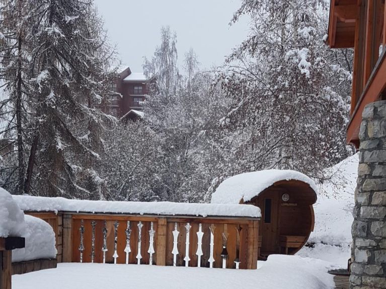 Ferienhaus De Vallandry Le Vent en Poupe mit Außensauna